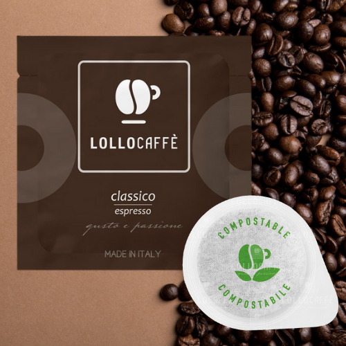 150 Dosettes - Café en papier filtre 44mm ESE café Lollo mélange Classico