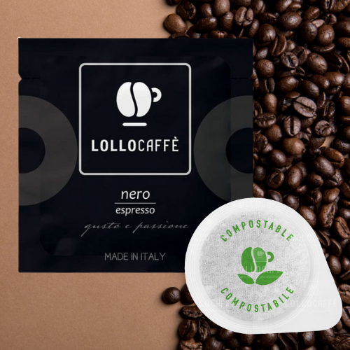150 Dosettes - Café en papier filtre 44mm ESE café Lollo mélange Nero
