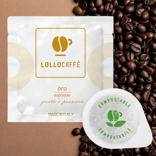150 Dosettes - Café en papier filtre 44mm ESE café Lollo mélange Oro